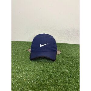 Nike hat cap strap back blue black featherlight running breathable lighweight 4